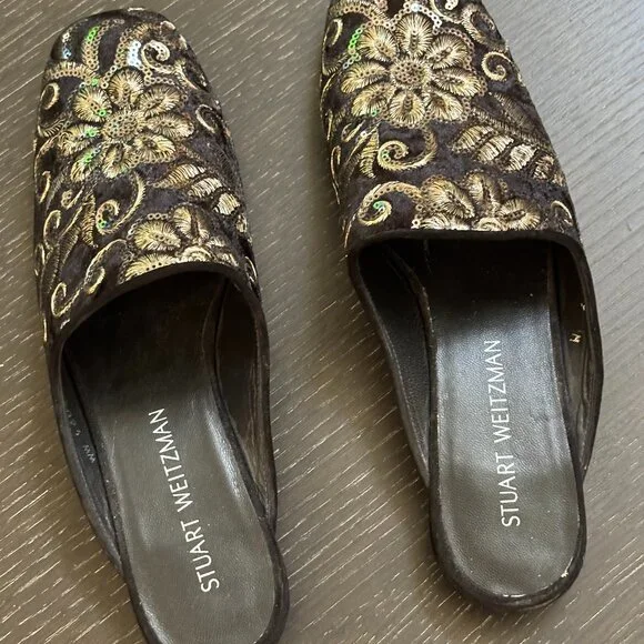 Stuart Weitzman Pipe Mulearky Flat Mule - Picture 2 of 11